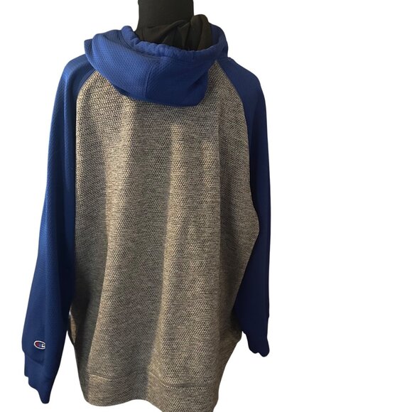 Champion grey and blue spell out hoodie size 2XL - Picture 2 of 7